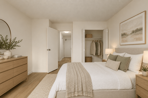 Floor plan for 2 beds, 2 baths, 890 sqft